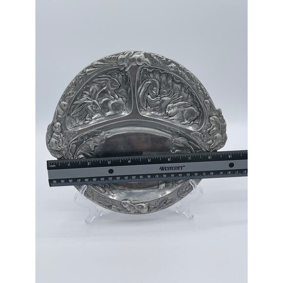 Vintage 1997 Arthur Court Divided Kids 8" Plate 3 Section Tray Rabbit Design - Picture 5 of 6